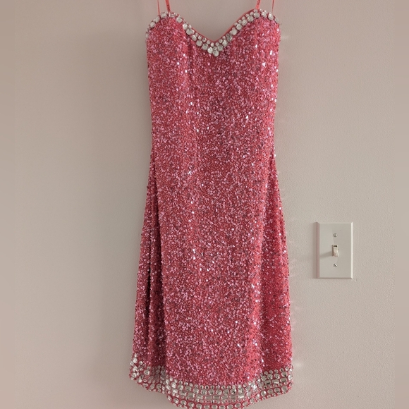 Scala Dresses & Skirts - 100% Silk Beaded Strapless Dress